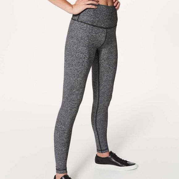 LULULEMON Wunder Under Hi-Rise Tight *28" Heathered Black Women’s Size 6 - Picture 1 of 9